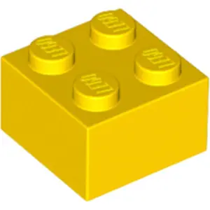 LEGO® brique 2x2 jaune (Yellow) 100 pièces