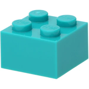 LEGO® brique 2x2 turquoise foncé (Dark Turquoise) 1 pièce