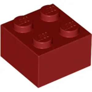 LEGO® brique 2x2 rouge foncé (Dark Red) 50 pièces