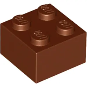 LEGO® brique 2x2 brun rouge (Reddish Brown) 1 pièce pas cher