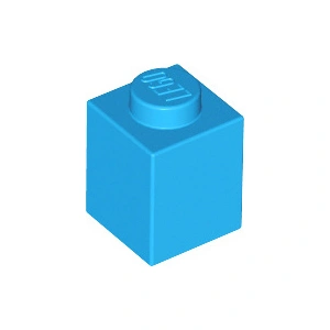 LEGO® 1x1 brique bleu azur foncé (Dark Azure) 100 pièces pas cher