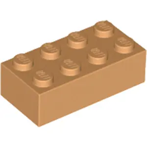 LEGO® Brique 2x4 Moyen Nougat (Moyen Nougat) 1 pièce