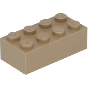 LEGO® brique 2x4 beige foncé (Dark Tan) 100 pièces pas cher