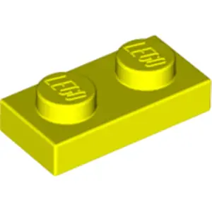 LEGO® Plaque 1x2 Jaune fluo (Neon Yellow) 50 pièces pas cher