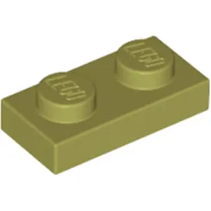 LEGO® plaque 1x2 vert olive (Olive Green) 25 pièces pas cher