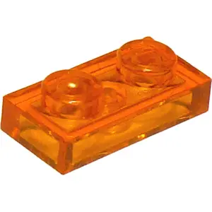 25 pièces LEGO, pièce c. 3023 en Trans Orange (Trans Orange) pas cher