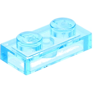 LEGO® 1x2 Plaque Trans Bleu clair (Trans Light Blue) 1 pièce