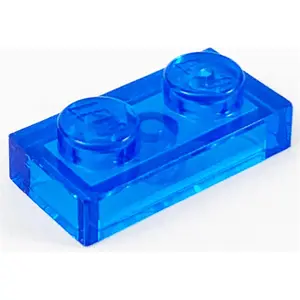 LEGO® 1x2 Plaque Trans Bleu foncé (Trans Darkblue) 100 pièces