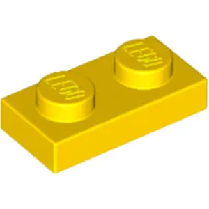LEGO® 1x2 plaque jaune (Yellow) 50 pièces pas cher