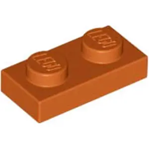 LEGO® 1x2 plaque orange foncé (Dark Orange) 50 pièces