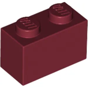 LEGO® brique 1x2 rouge foncé (Dark Red) 25 pièces