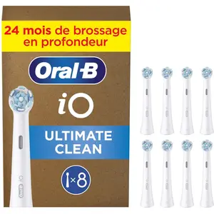 Comparateur de prix : Brossettes de rechange - ORAL-B - iO Ultimate Clean - Lot de 8 - Élimination de plaque - Brins imbriqués