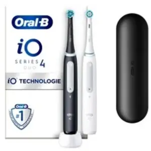 Braun Brosses à dents électriques Oral-B iO Series 4 Black White, lot de deux pas cher