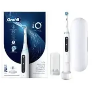 Brosse à dents électrique rechargeable Oral-B iO5 + étui blanc