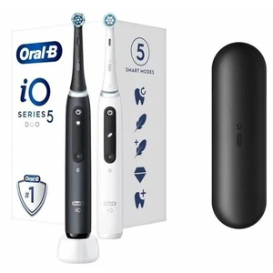 BRAUN Oral B iO5 brosse à dents électrique avec étui DUO Black & White 2 pcs pas cher