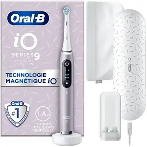 Oral-B iO 9 Brosse À Dents Électrique Pour Adultes,Rose Quartz,Édition Spéciale,7 Modes De Brossage Avec Blancheur Et Soin Des Ge pas cher