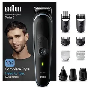Comparateur de prix : Tondeuse multi-usages 10 en 1 - BRAUN - SERIE 5 - autonomie 100 min - noir