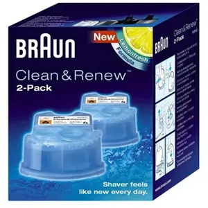 Comparateur de prix : Braun Cartouches De Recharge Clean & Renew CCR, Nettoyant Pour Rasoir Pack De 2