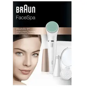 Comparateur de prix : Epilateur visage avec brosse nettoyante Braun FaceSpa 851V Blanc et Rose
