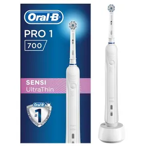 Oral-B - Pro 700 SensiClean - Blanche - Brosse à dents électrique pas cher