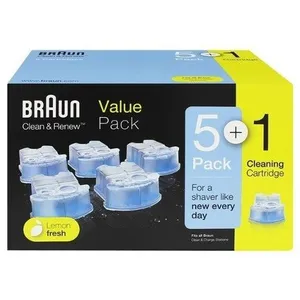 Comparateur de prix : Braun Pack de 6 Cartouches de nettoyage Braun CCR 5+1 Clean & Renew