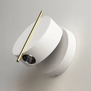 Applique murale LED Maytoni Nuance, blanc / doré, Ø 10 cm pas cher