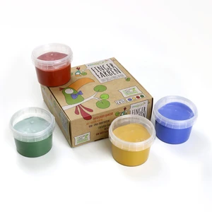 Neogrün - Peinture à doigts Aki naturelle & vegan bio, Set de 4 pots