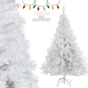 ALIGHTUP Sapin de Noël Artificiel en PVC, 180cm avec 650 Branches & Support en Fer,Blanc pas cher
