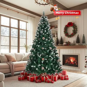 ALIGHTUP Sapin de Noël 420 branches- 150 cm - Décoration avec Pommes de pin et neige pas cher