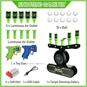 OBEST Jeu De Tir Électrique – Cible Rotative Avec Pistolet Softball, Sons Et Lumières – Jouet D'Adresse Pour Enfants 5-10 Ans – Cadeau Anniversaire