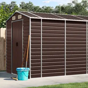 Abri de jardin brun 191x895x198 cm Acier galvanisé pas cher