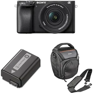 Appareil photo hybride Sony Alpha A6400 noir + E PZ 16-50mm f/3.5-5.6 OSS pas cher