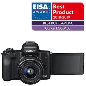 Hybride Canon EOS M50 Noir + Objectif EF-M 18-150 mm f/3.5-6.3 STM pas cher