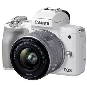 Canon M50 Mark II 24,1MP WiFi Blanc + Objectif 15-45mm F3.5-6.3 IS STM pas cher