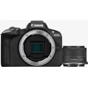 Comparateur de prix : Appareil photo hybride Canon EOS R50 noir + RF-S 18-45mm f/4.5-6.3 IS STM