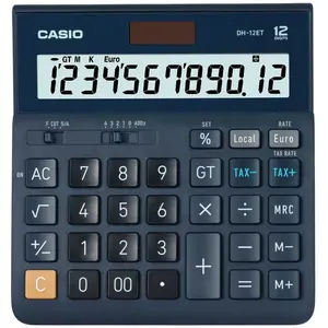 Comparateur de prix : Casio DH-12ET - Calculatrice de bureau - 12 chiffres - panneau solaire, pile - noir