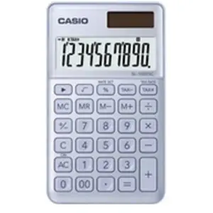 Casio SL-1000SC - Calculatrice de poche - 10 chiffres - panneau solaire, pile - bleu pas cher