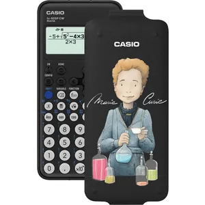Casio FX-82SP CW - Calculatrice Scientifique, avec Marie Curie illustrée par Raquel Riba Rossy, recommandée pour Le Curriculum Espagnol et Portugais, 5 Langues, Plus de 300 Fonctions, Couleur Gris