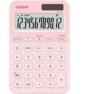 Calculatrice Casio MS-20YC 12 chiffres Bureau Solaire Rose Clair