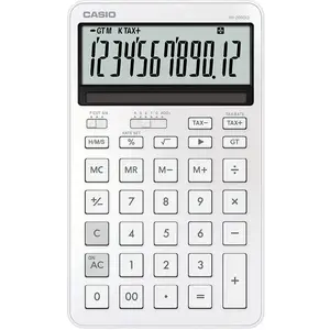 Calculatrice Casio JW-200DQ Blanc 12 chiffres Métal Solaire Batterie pas cher