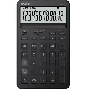 Calculatrice Casio JW-200DQ 12 chiffres métal noir batterie solaire pas cher