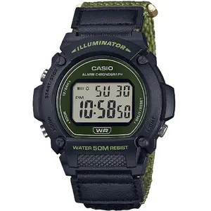 Montre Hommes Casio W-219HB-3AVEF - Bracelet Tissu Marron - Etanche 5 bar pas cher