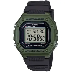 Comparateur de prix : CASIO Montre Sport W-218H-3AVEF - Homme - Vert kaki - 5 bars