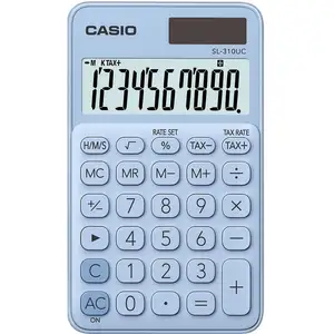 Casio SL-310UC - Calculatrice de poche - 10 chiffres - panneau solaire, pile - bleu clair pas cher