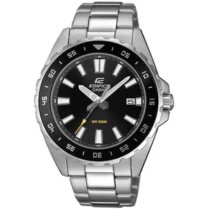 Comparateur de prix : Casio Montre Quartz Homme 43.80mm avec Cadran Noir Analogique et Bracelet en Acier Inoxydable Argent EFV-130D-1AVUEF
