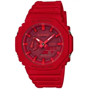 Comparateur de prix : Casio Montre Homme Casio G- Shock GA-2100-4AER - Bracelet Résine Rouge