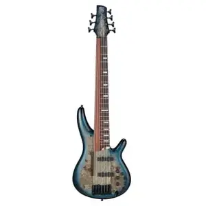 Ibanez SRAS7 Bass Workshop Cosmic Blue Starburst basse électrique 7 cordes avec étuiVendu parwoodbrass