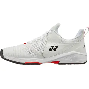 Comparateur de prix : YONEX Mixte Power Cushion Sonicage 3 All Court Shoes EU 44, Blanc Rouge