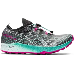 Chaussures de trail Asics FujiSpeed Noir Vert Rose Femme pas cher