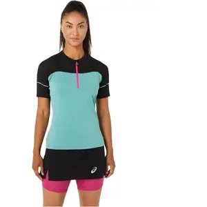 Asics T-shirt femme Fujitrail turquoise S pas cher